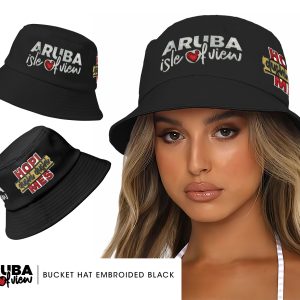 Mockup Bucket Hat Black Brand Logo Isle Of View