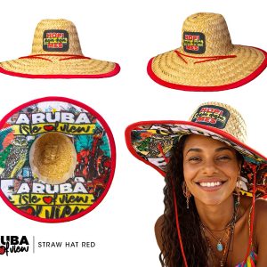 STRAW HAT RED .aruba Isle Of View